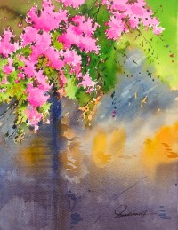 Sadia Arif, 10 x 14 Inch, Watercolor on Paper, Floral Painting, AC-SAD-054